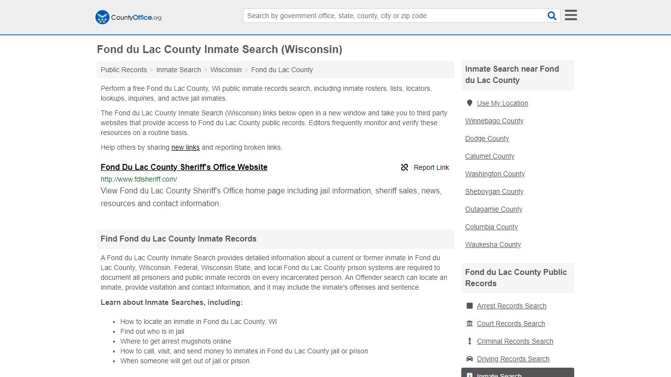 Inmate Search - Fond du Lac County, WI (Inmate Rosters ...
